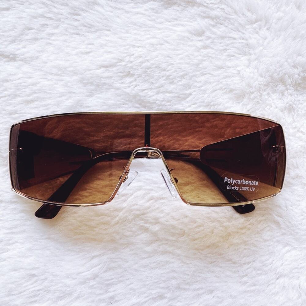 Sandy Brown Wrap-Around Sunglasses